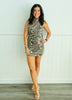 Brown Leopard Sequin Sleeveless Top (Reg.)