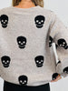 Skull Print Oversized Sweater Top (Reg.)