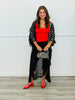 Black Front Tie Tassel Longline Cardigan (OS & Plus)