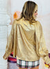 Gold Metallic Bow Tie Blouse (Reg.)