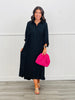 Black Oasis Open Back Midi Dress (Reg & Plus)
