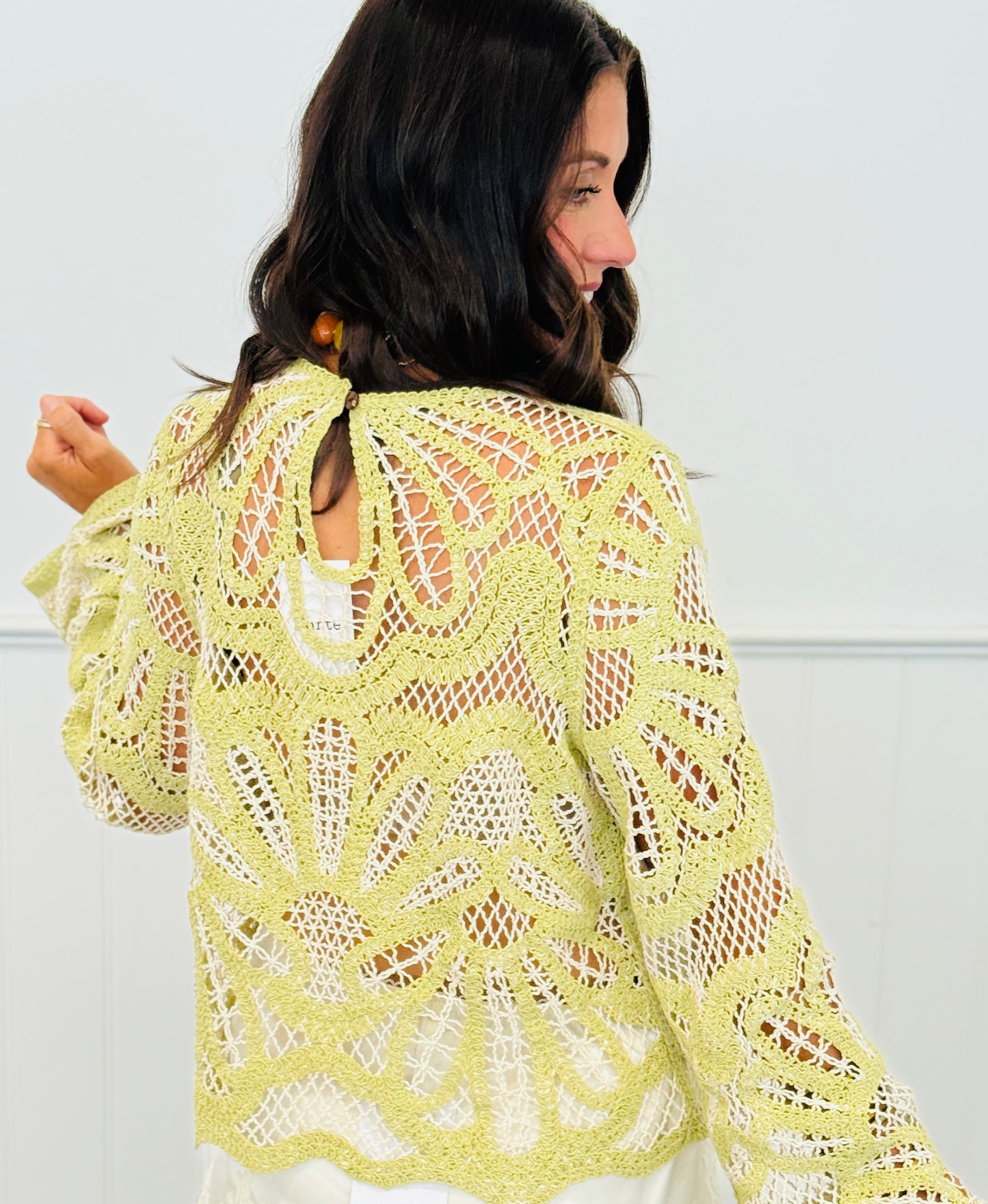Open Weave Crochet Lace Top (Reg.)