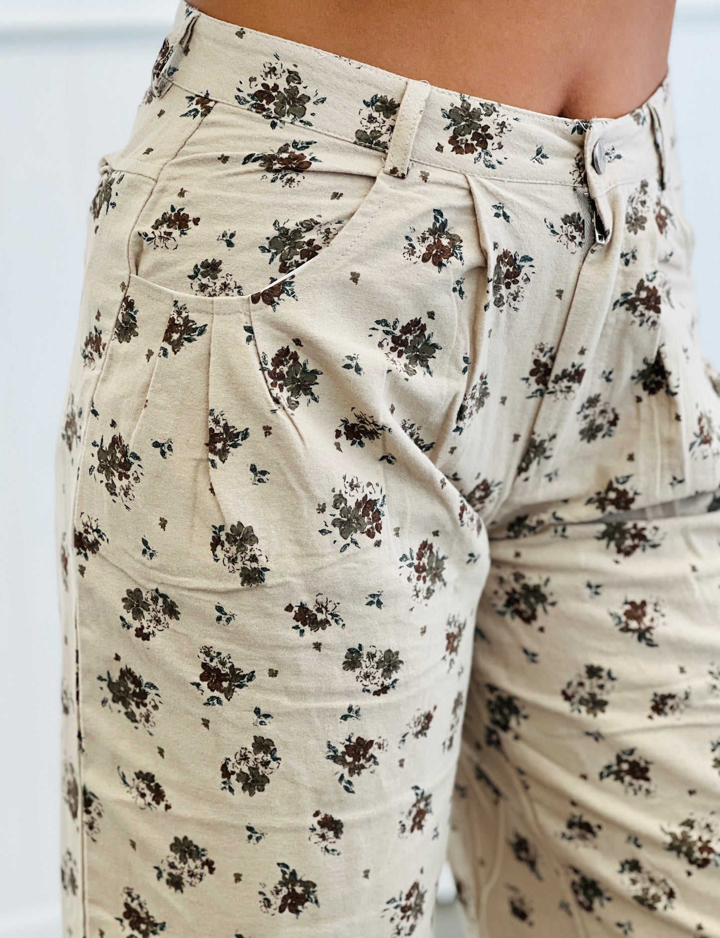 Floral Print Crop Balloon Pants (Reg & Plus)-2 Colors