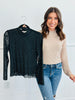 Embellished Mesh Mock Neck Top (Reg. and Plus) - 2 Colors