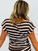 Brown/White Stripe Pullover Top (Reg.)