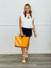 White Double Layer Satin Blouse (Reg.)