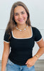 Basic Short Sleeve Ribbed Top (Reg. and Plus) - 2 Colors