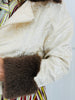 Gold Contrast Faux Fur Collar Zip Up Jacket (Reg. and Plus)