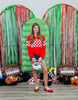 Red End Zone Checkered Pullover Top (Reg. and Plus)