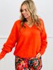 Orange Red V-Neck Sweater Top (Reg.)