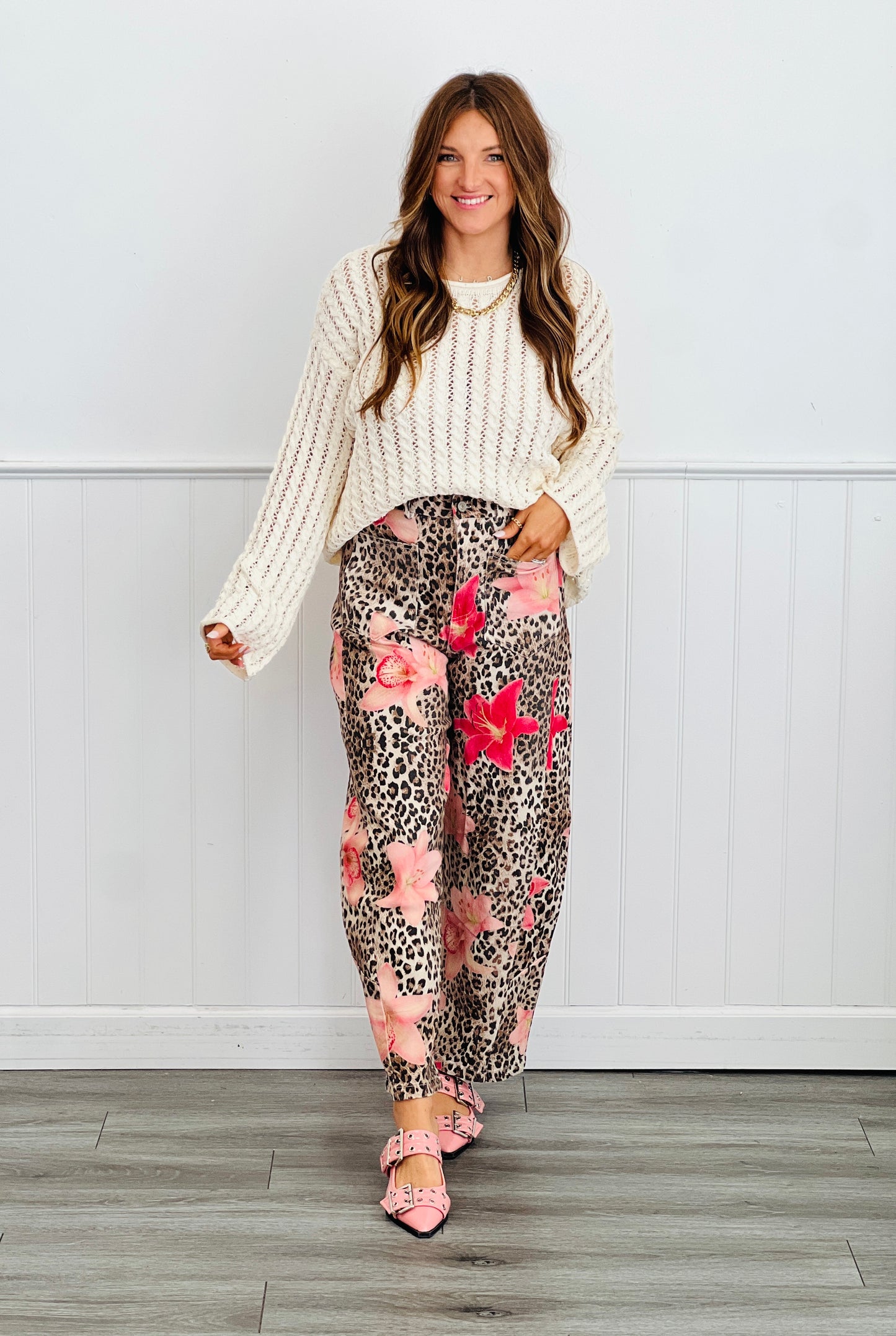 POL Open Weave Pullover Sweater Top (Reg.)-2 Colors