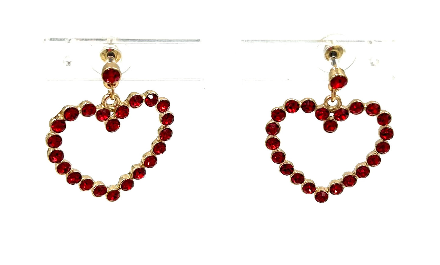 Crystal Open Heart Earrings - 2 Colors