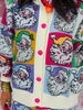 Queen Of Sparkles Pastel Colorblock Santa Button Up Cardigan (Reg. and Plus)