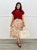 Merlot Mock Neck Knit Short Sleeve Top (Reg & Plus)