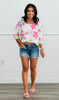 Multi Floral Dolman Sleeve Sweater (One Size)