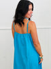 Turquoise Chinlon Knit Maxi Sun Dress (Reg & Plus)