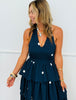 Navy Polka Dot Halter Midi Dress (Reg.)