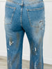 Denim Rhinestone Studded Pants (Reg.)