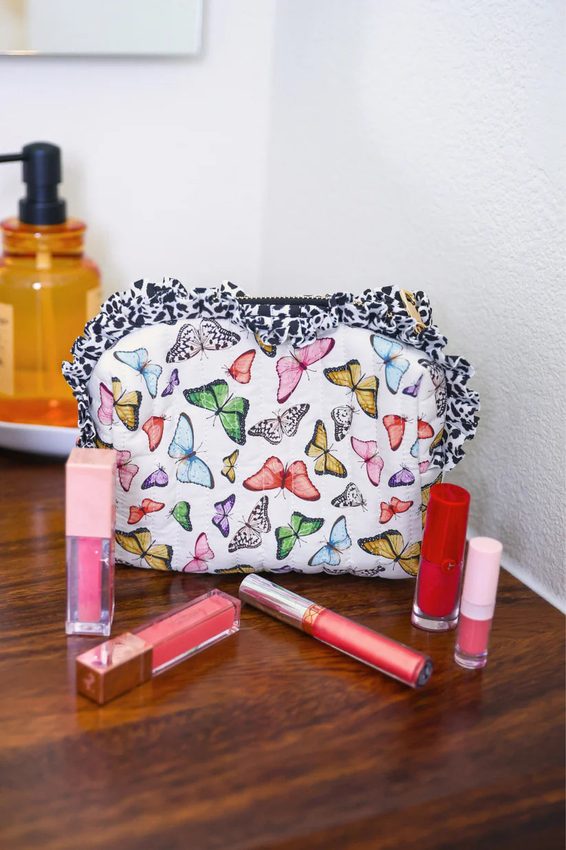 Butterfly Bliss Quilted Ruffle Bag