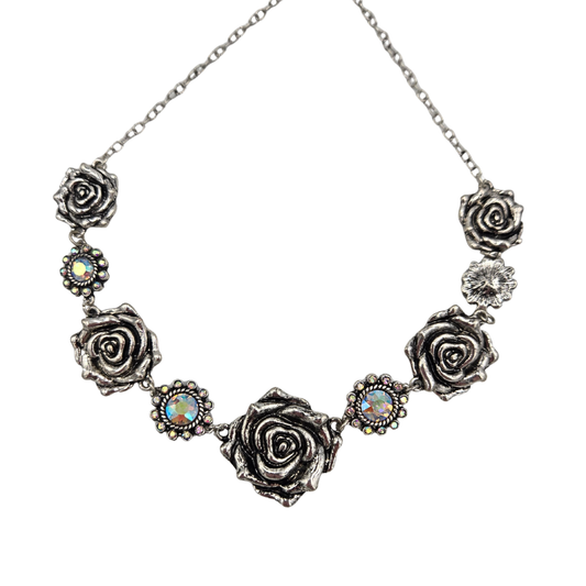 Desert Rose & Iridescent Jewel Necklace