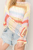 Striped Open-Stitch Sweater (Reg.) - 2 Colors
