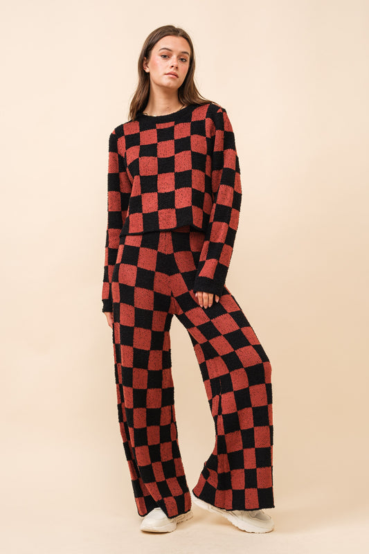 Checkerboard Knit Set Sweater (Reg.)