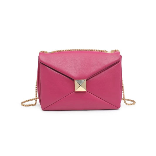 Magenta Pyramid Crossbody Bag