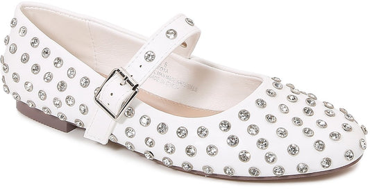 White Choose To Shine Rhinestone Flats