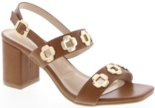 Tan Simple Stride Slingback Heels