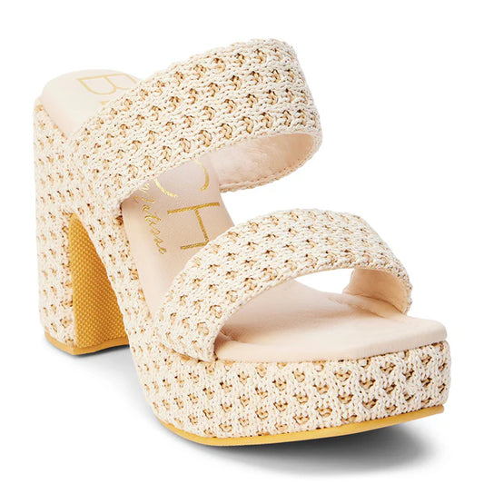 Two-Tone Raffia Radiance Platform Heel