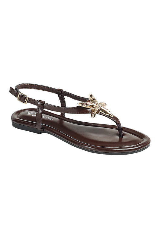 Coffee Seaside Star Slingback Sandal