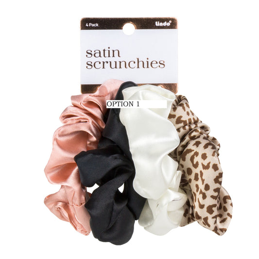 Lindo Satin Scrunchies-4pcs/Pk