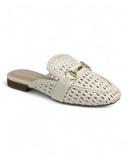 Bone Riviera Woven Mule