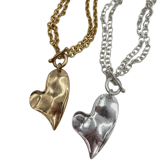 Wavy Heart Pendant Necklace (2 colors)