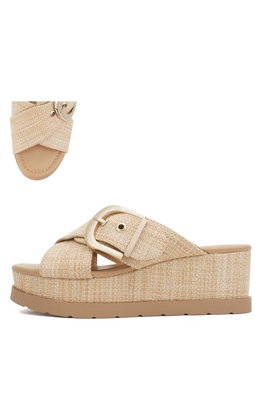 Natural Raffia Timeless Trend Wedge Sandals