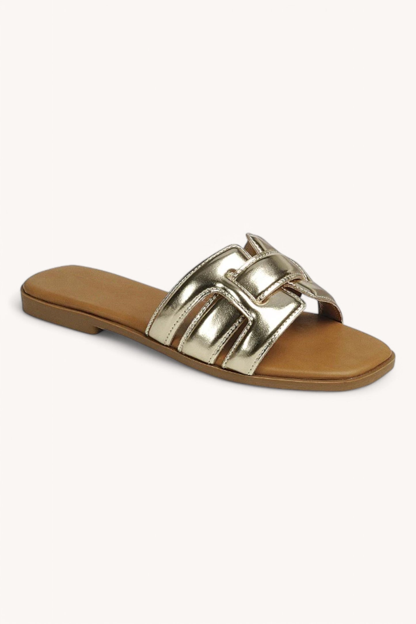 Gold Socialite Slide Sandals