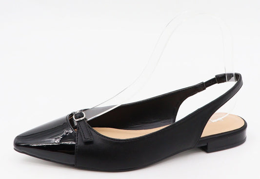 Black Gloss Mode Slingback Flats
