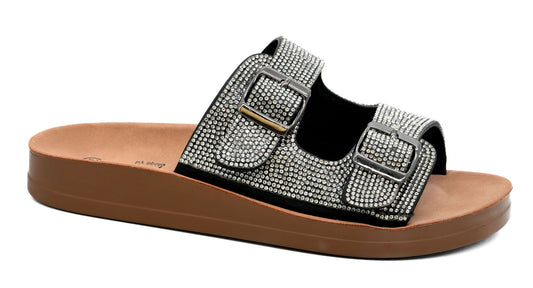 Corkys Let's Be Real Black Rhinestone Sandals