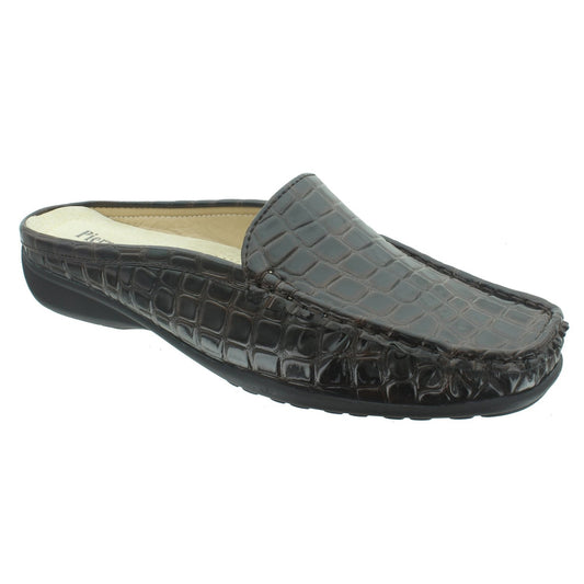 Black Croc My World Mules