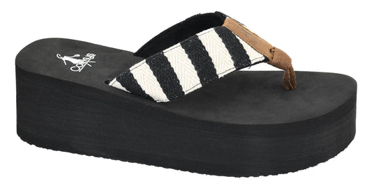 Corkys Black Take A Dip Sandals