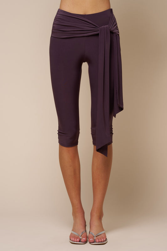 Brown Wrap Front Capri Pants (Reg.)