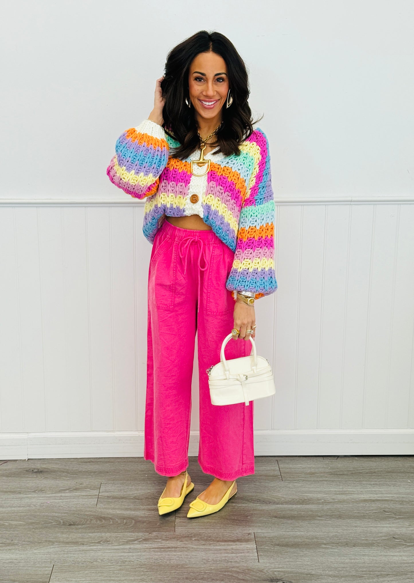 Rainbow Chunky Knit Cardigan (Reg. and Plus)