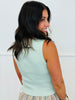 Mint Sleeveless Button Down Sweater Top (Reg.)
