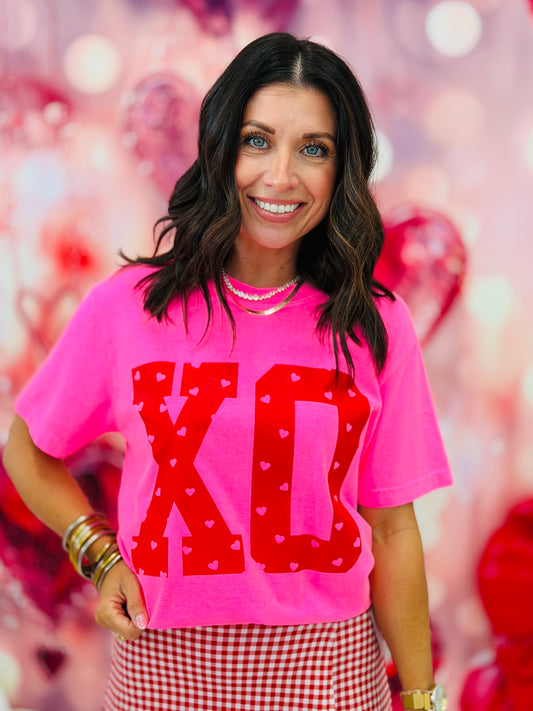 Neon Pink XO Graphic Tee (Reg. and Plus)