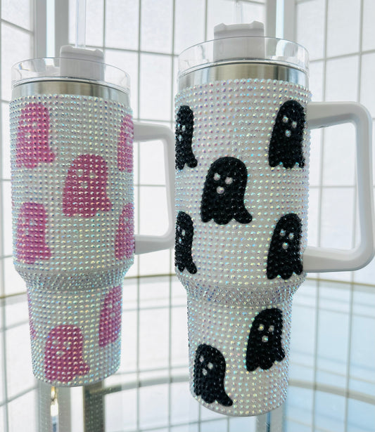 40oz Rhinestone Ghost Tumbler - 2 Colors