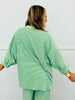 Lime Striped Oversized Fleece Sweater Top (Reg.)