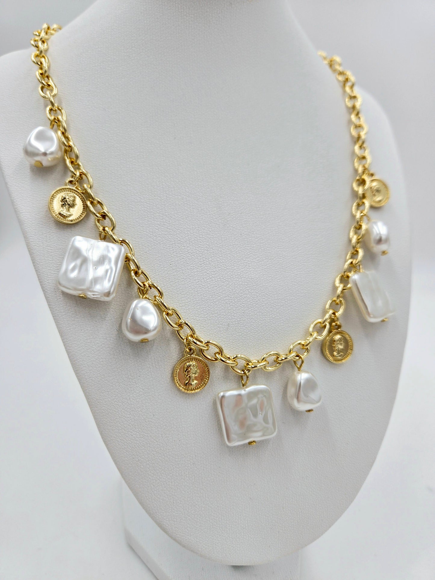 Coins and Pearls Necklace