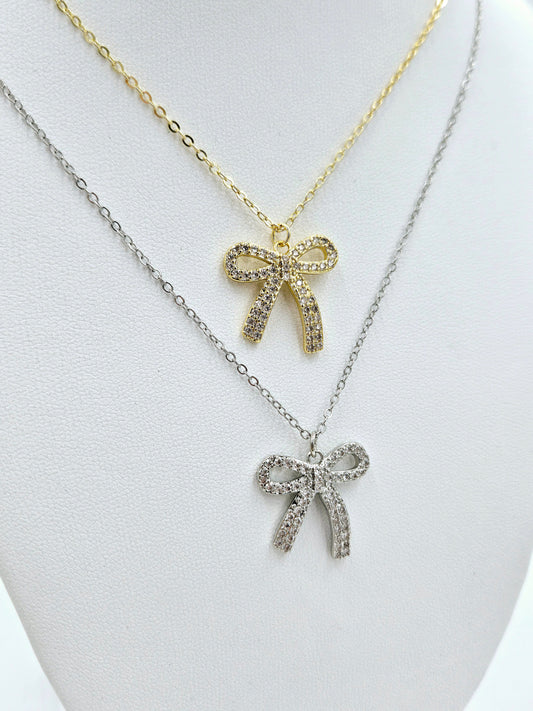 Dazzling Bow Necklace (2 colors)