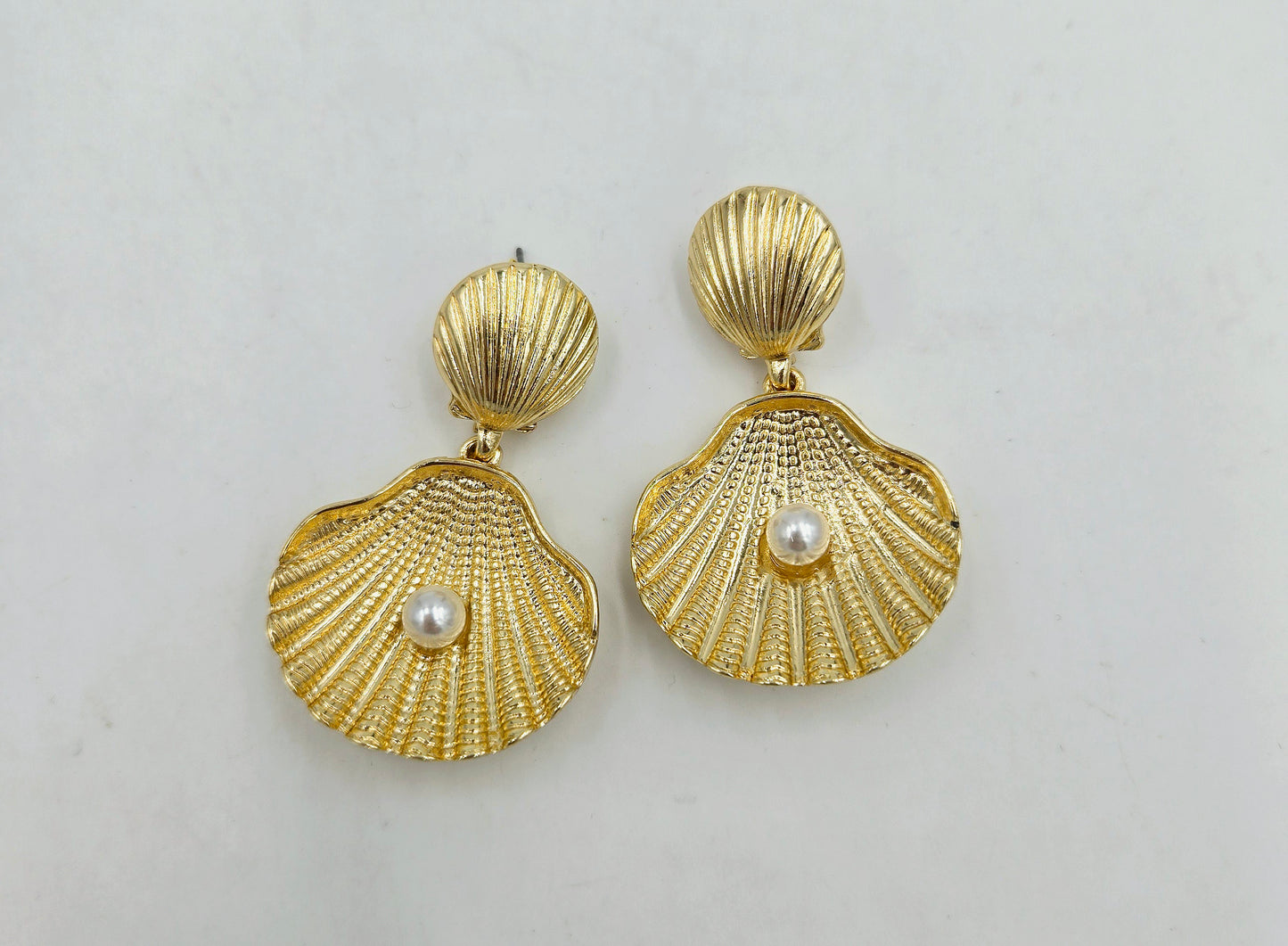 Pearl on a Half Shell Earrings