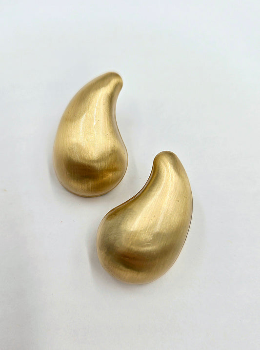 Brushed Gold Teardrop Earrings
